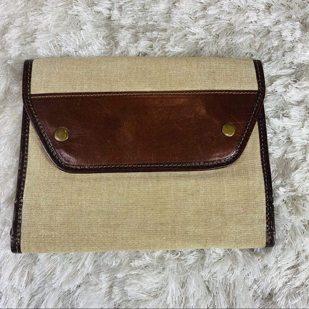 Travel Makeup Bag Linen Leather Unisex